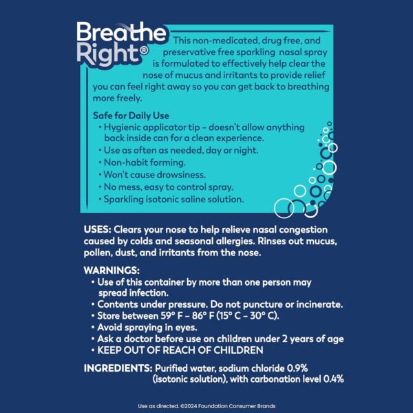 Breathe Right Sparkling Saline Nasal Rinse Spray – Effervesc...