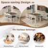 COSTWAY Dining Table Set for 4, Wood Kitchen Table Chairs Se...