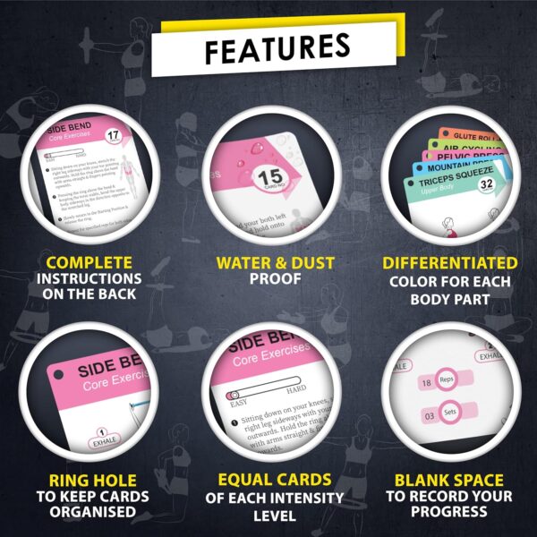 Pilates Ring Workout Cards -58 Exercise ring Card with Pilat...