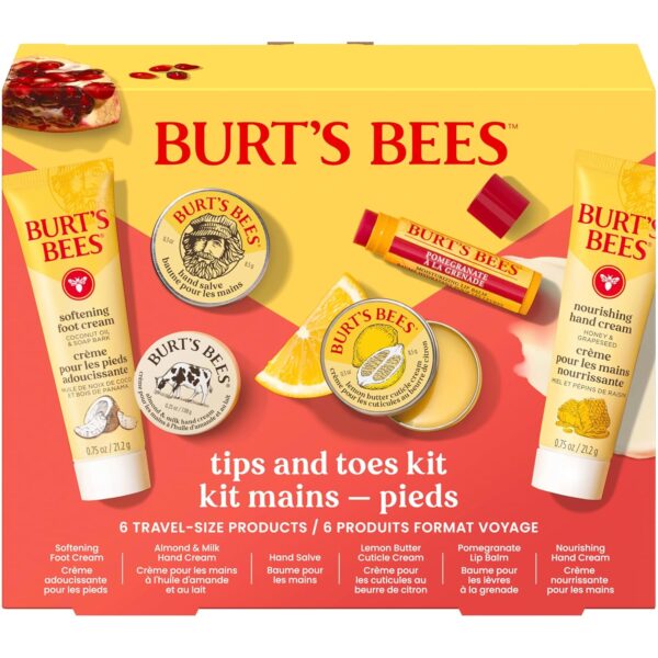Burt's Bees Gifts Ideas, Tips and Toes Kit, 6 Travel Size Pr...