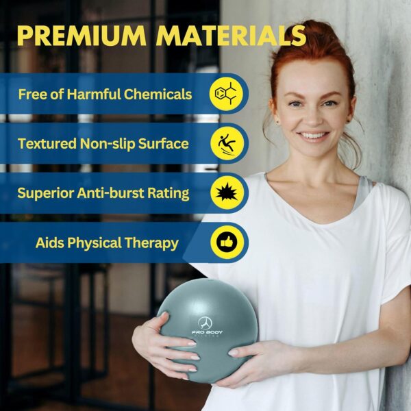 ProBody Pilates Ball 9 Inch - Small Exercise Ball for Stabil...