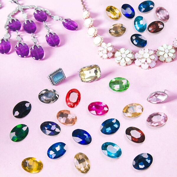 Red Glass Rhinestones, 50Pcs Flat Back Rhinestones Bulk, 18x...