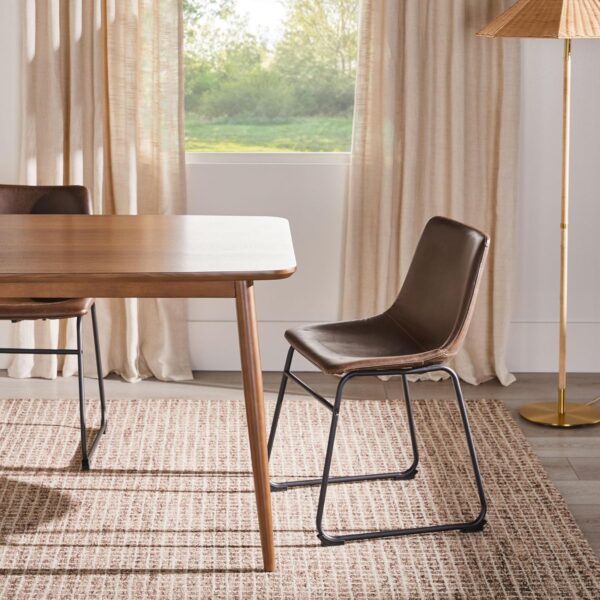 Walker Edison Mid-Century Modern Solid Wood Tapered-Leg Dini...