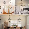 4 Light Chandelier, Industrial Ceiling Light Black Lantern L...