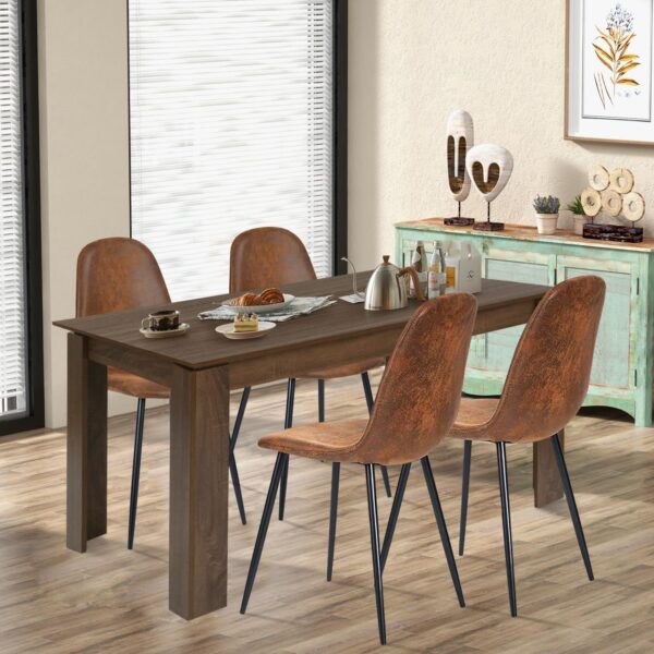 FurnitureR Dining Chairs Set of 4 Comfortable Upholstered Fa...