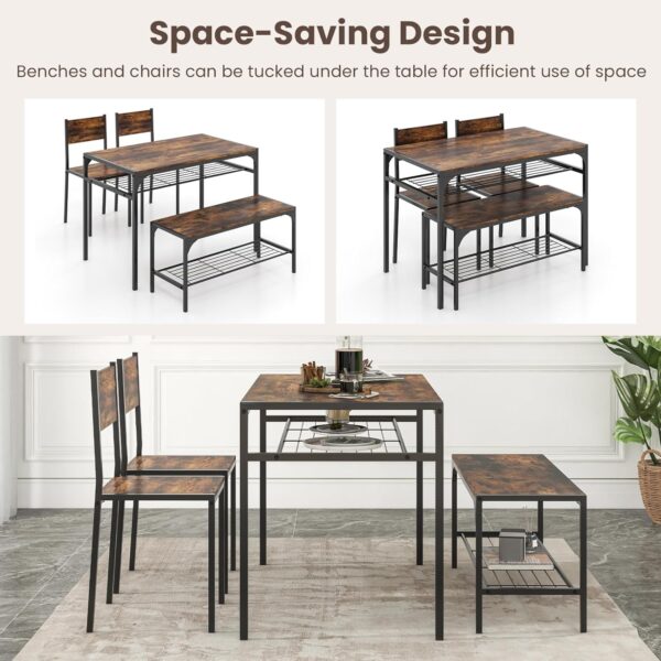 Giantex Dining Table Set for 4, Kitchen Table with Chairs & ...