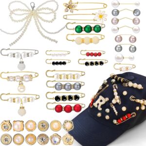 AIERSA Hat Pins Charms for Women, 36pcs Pearl Shoe Lace Char...
