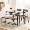 Shintenchi Kitchen Table Chairs Set of 4, Dining Table Set f...