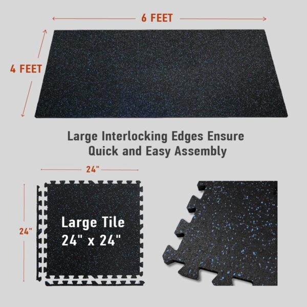 AIRHOP 0.56in Thick 24 Sq Ft Exercise Equipment Mats, 6 Tile...