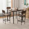 Giantex 5-Piece Dining Table Set W/Counter Height Table & 4 ...