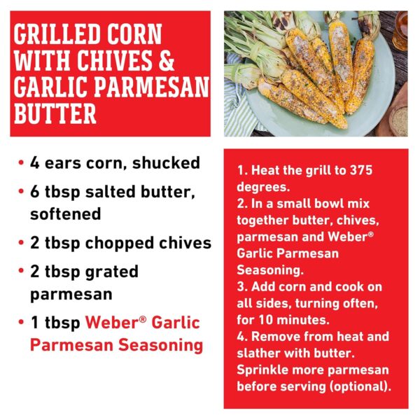 Weber Garlic Parmesan Seasoning, 4.3 oz