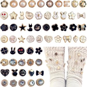 Charms for Socks 120pcs Random Pearl Brooch Buttons Rhinesto...