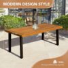 Devoko Home Acacia Wood Dining Table 6-Person Indoor Outdoor...