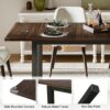 Feonase 63" Extendable Kitchen Table, Modern Farmhouse Dinin...