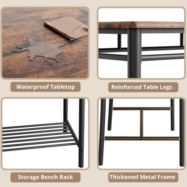 IRONCK Dining Table Set for 4, Kitchen Table with Upholstere...