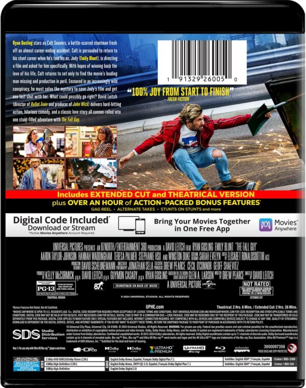 The Fall Guy (2024) - Extended Cut 4K Ultra HD + Blu-ray + D...