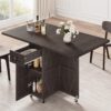 Space Saving Folding Dining Table, Farmhouse Foldable Dining...