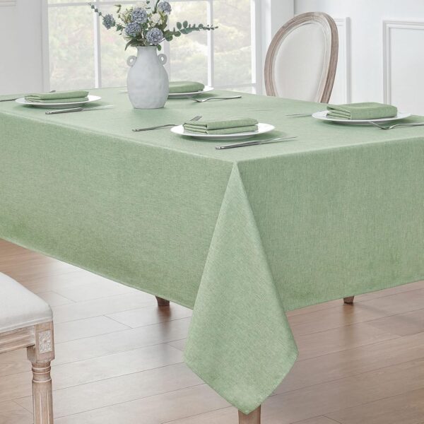 Rectangle Tablecloth Linen Textured Waterproof & Stain Resis...