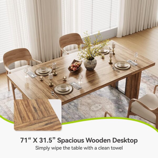 LITTLE TREE 71-Inch Dining Table, Rectangular Wooden Kitchen...