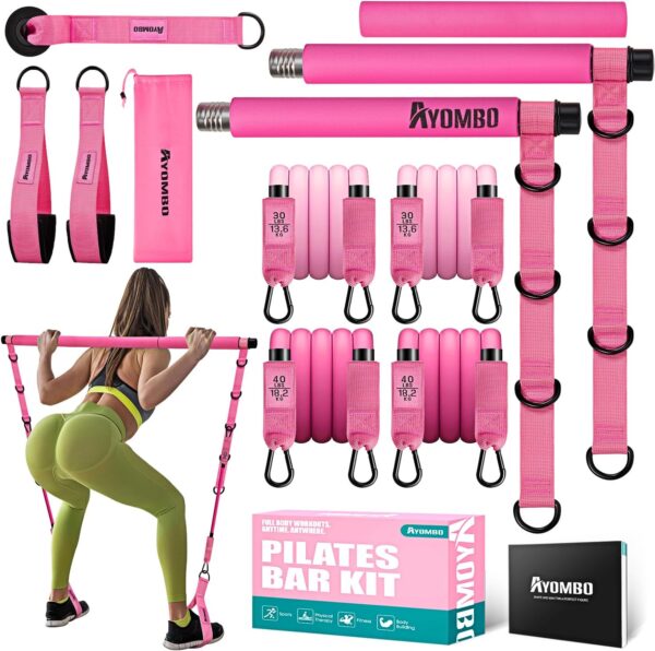 Pilates Bar Kit with Resistance Bands, Pilates Workout Equip...