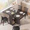 Space Saving Folding Dining Table, Farmhouse Foldable Dining...