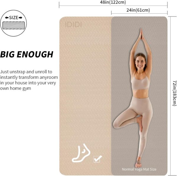 8mm Large Yoga Mat (6'x 4') - Extra Long and Wide 72 x 48 x ...