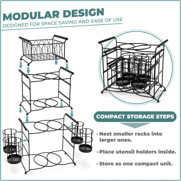 Sorbus® Buffet Caddy — 7-Piece Stackable Set Includes Plate,...