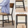 VASAGLE Dining Chair Set of 4, Rustic Wood Chairs with Metal...