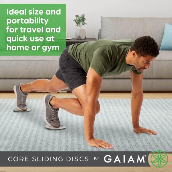 Gaiam Core Sliding Discs - Dual Sided Workout Sliders for Ca...