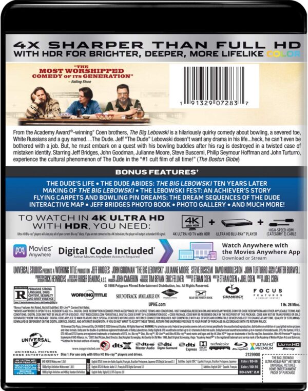 The Big Lebowski - 20th Anniversary Edition 4K Ultra HD + Bl...