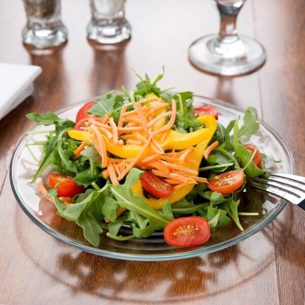 12pc Glass Dinnerware Set - Sleek Round Clear Glass Plate an...