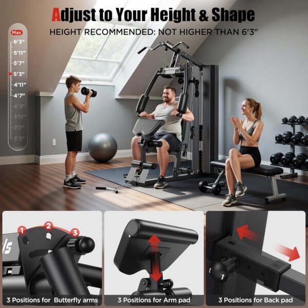 Sportsroyals Home Gym, Multifunctional Home Gym Equipment, W...