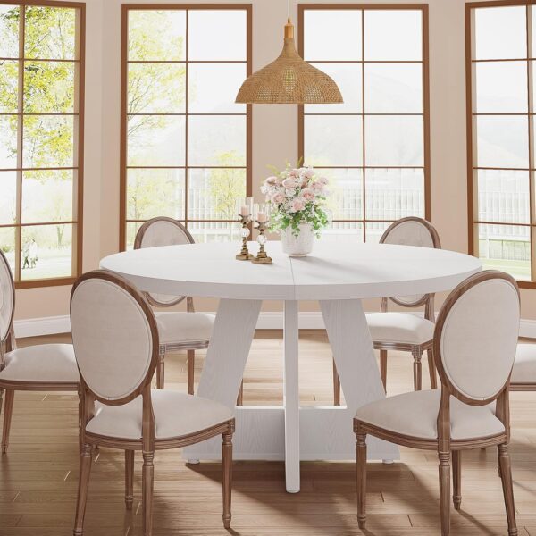 Tribesigns Round Dining Table Wood Kitchen Table for Dining ...