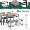 Shintenchi Kitchen Table Chairs Set of 4, Dining Table Set f...
