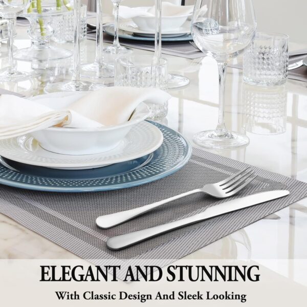 24 Pcs Silverware Set with Steak Knives Service for 4,Stainl...