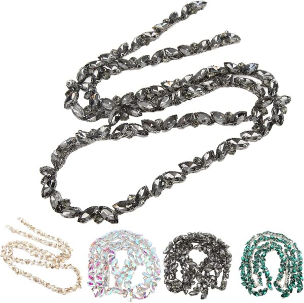 1 Yard Rhinestone Chain, AB Crystal Rhinestone Applique Bead...