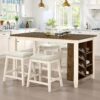 AMERLIFE 5-Piece Solid Wood Counter Height Kitchen Island Ta...