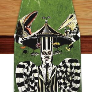 Halloween Table Runner,Green Tablecloth Seasonal Kitchen Din...