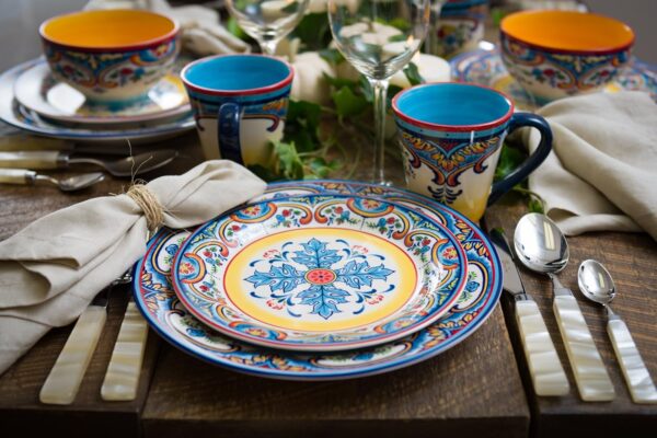 Euro Ceramica Zanzibar Collection 16 Piece Dinnerware Set Ki...