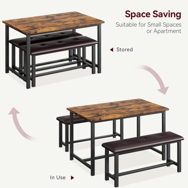 IDEALHOUSE Dining Table Set for 4, Kitchen Table with Uphols...
