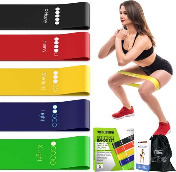 TechStone Resistance Bands Set for Men and Women, Pack of 5 ...