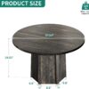 DWVO 47" Round Dining Table for 4-6 People Farmhouse Industr...