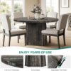 DWVO 47" Round Dining Table for 4-6 People Farmhouse Industr...