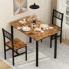 AWQM 3 Piece Dining Table Set, Small Industrial Kitchen Tabl...