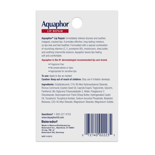 Aquaphor Lip Repair Ointment, Moisturizing Lip Balm Pack, Re...