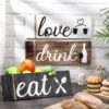 Jetec 3 Pcs Farmhouse Kitchen Wall Decor Rustic Wooden Home ...