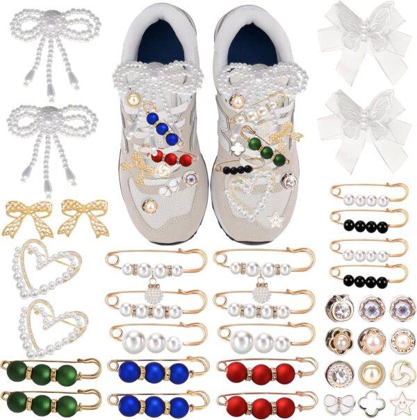 36PCS Shoe Charms for Sneakers,Jewelry Bows Charm Decoration...