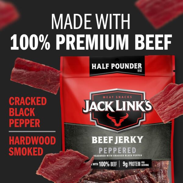 Jack Link's Beef Jerky, Peppered, Half Pounder Large Jerky B...