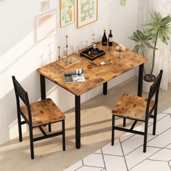 AWQM 3 Piece Dining Table Set, Small Industrial Kitchen Tabl...
