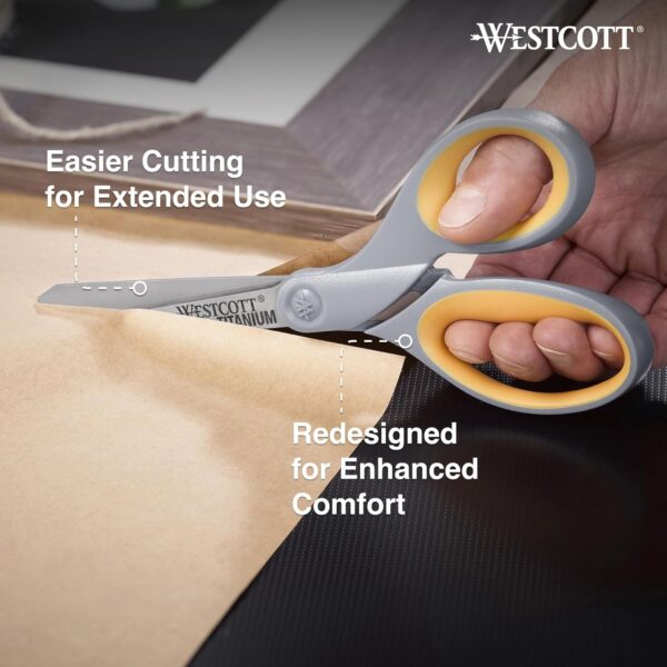 Westcott 8-Inch Titanium Bonded Scissors, Soft Handle, Strai...
